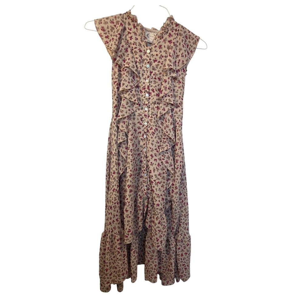 Mia Joy Joyfolie Girls Floral Ruffle High Low Cass Dress Cream Ditsy Floral‎ 8